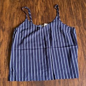 Blue and white striped tank top